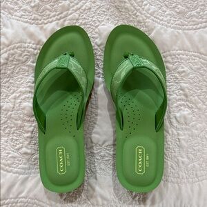 Coach Vibrant Green Sandals